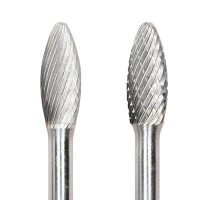 qualité 8mm*20mm H Flamme Carbide de tungstène Fichier rotatif 6mm forme de flamme de la tige de coupe unique Burr rotatif usine