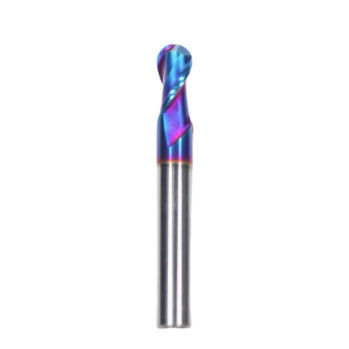 Bon prix 75 mm Longueur totale HRC 65 R12*30*12 Dia TiAISiN enduit de 2 flûtes Coupeuse à bille de carbure avec option de personnalisation en ligne