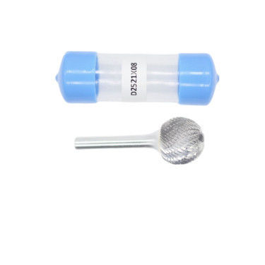 Bon prix Fraise rotative en carbure de tungstène en forme de D-Ball, diamètre de coupe de 25 mm, diamètre de la tige de 8 mm, double taille en ligne