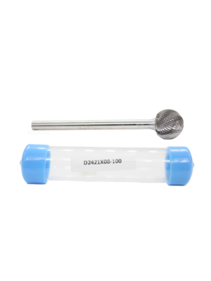 Bon prix Fraise à boule en carbure de tungstène personnalisée de 24 mm, longueur de tige de 100 mm, double taille sur tige de 1/4